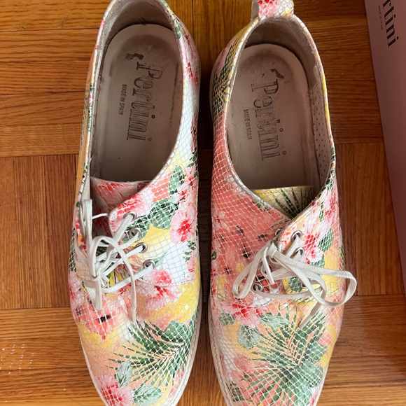 Pertini leather flower print lace up shoes - Picture 2 of 3